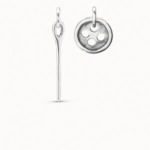 UNO de 50 Silver Needle and Button Earrings
